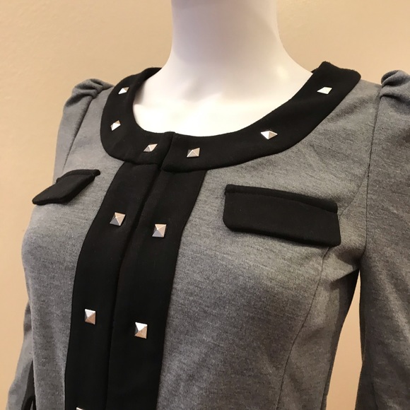 TCEC Blazer Jacket Grey Black Slim Fitted Cropped - Picture 7 of 15